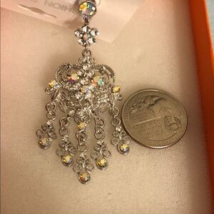 Elegant Silver with Rhinestones Aesthetic Chandelier Women’s Earrings